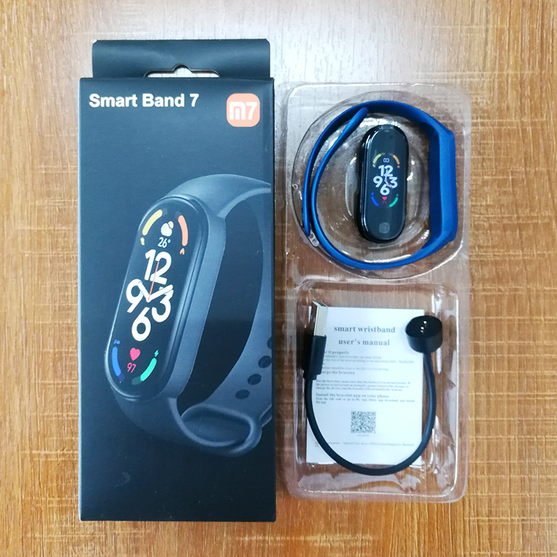 M7 pulsera inteligente ritmo cardíaco presión arterial Bluetooth paso contando música tiempo sueño monitoreo M7 inteligente deportes pulsera reloj