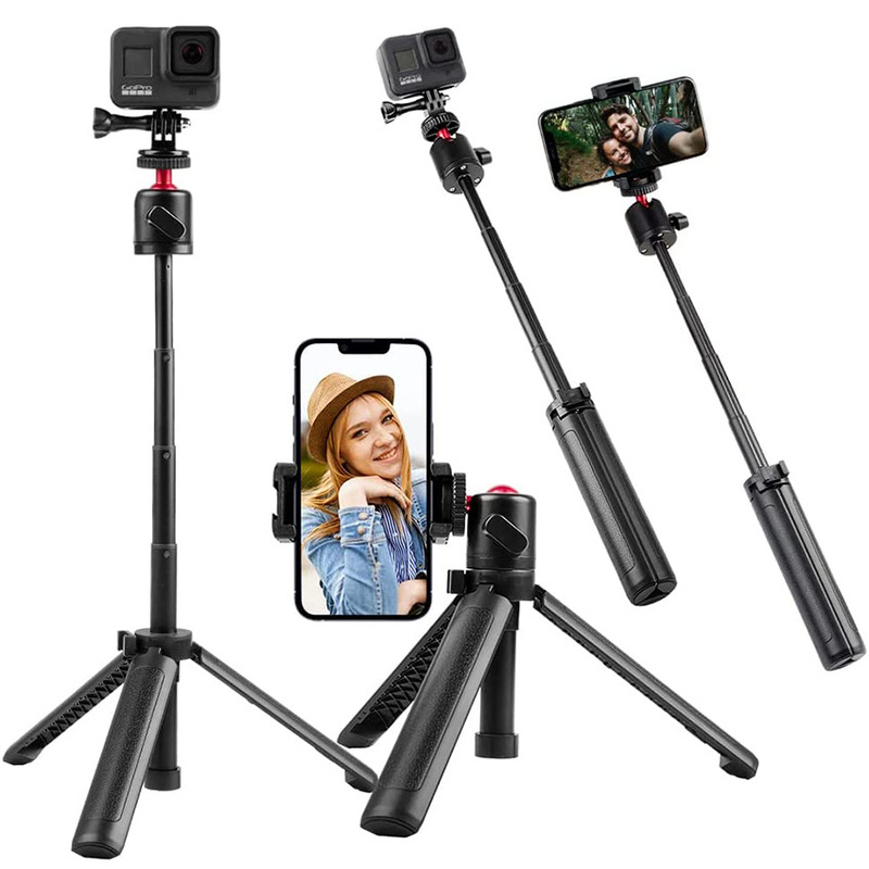 Action Camera Gopro12 11 Handheld Selfie Stick Phone Holder Dji Camera Desktop Live Streaming Tripod