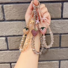 满钻水晶手机链条手机壳链挂绳一体手机挂链串珠手腕挂链绳批发