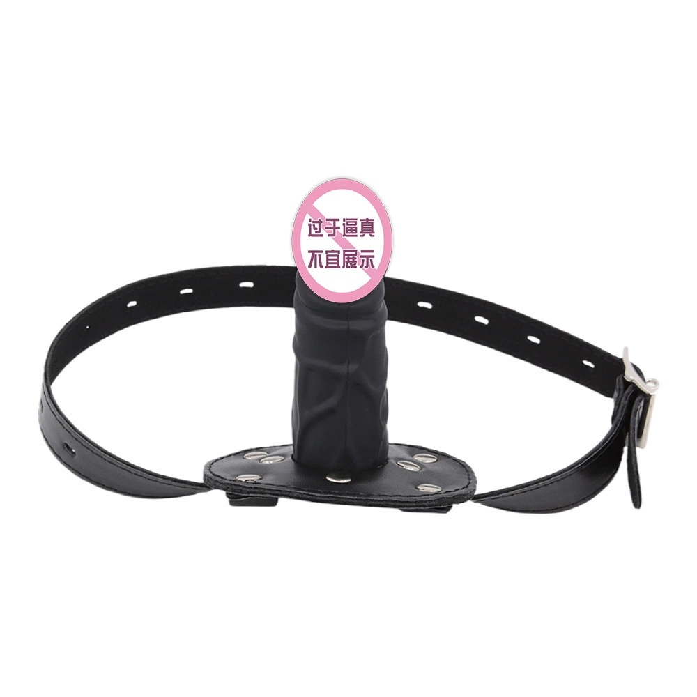 Silicone mouth plug (SM) deep-throat simulation, 5.5 & 10 cm, adjustable leather head strap