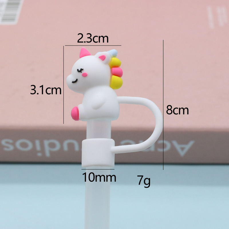 Nueva tapa de pajita de silicona 8-10mm linda muñeca de flores tapa a prueba de polvo se puede reciclar cubierta de pajita transfronteriza