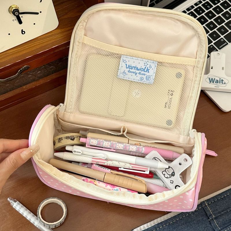 新款马卡龙撞色笔袋高颜值可爱少女心文具盒学生大容量轻便铅笔盒|undefined