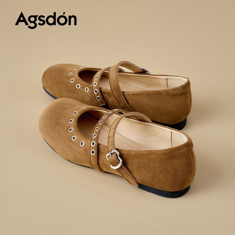 Augu Shiden Flat Mary Jane Shoes for Women 2026 New Summer Style, Very Attractive Shallow Mouth Single Shoes That Are Comfortable and Don'T Tire Your Feet, Small Leather Shoes