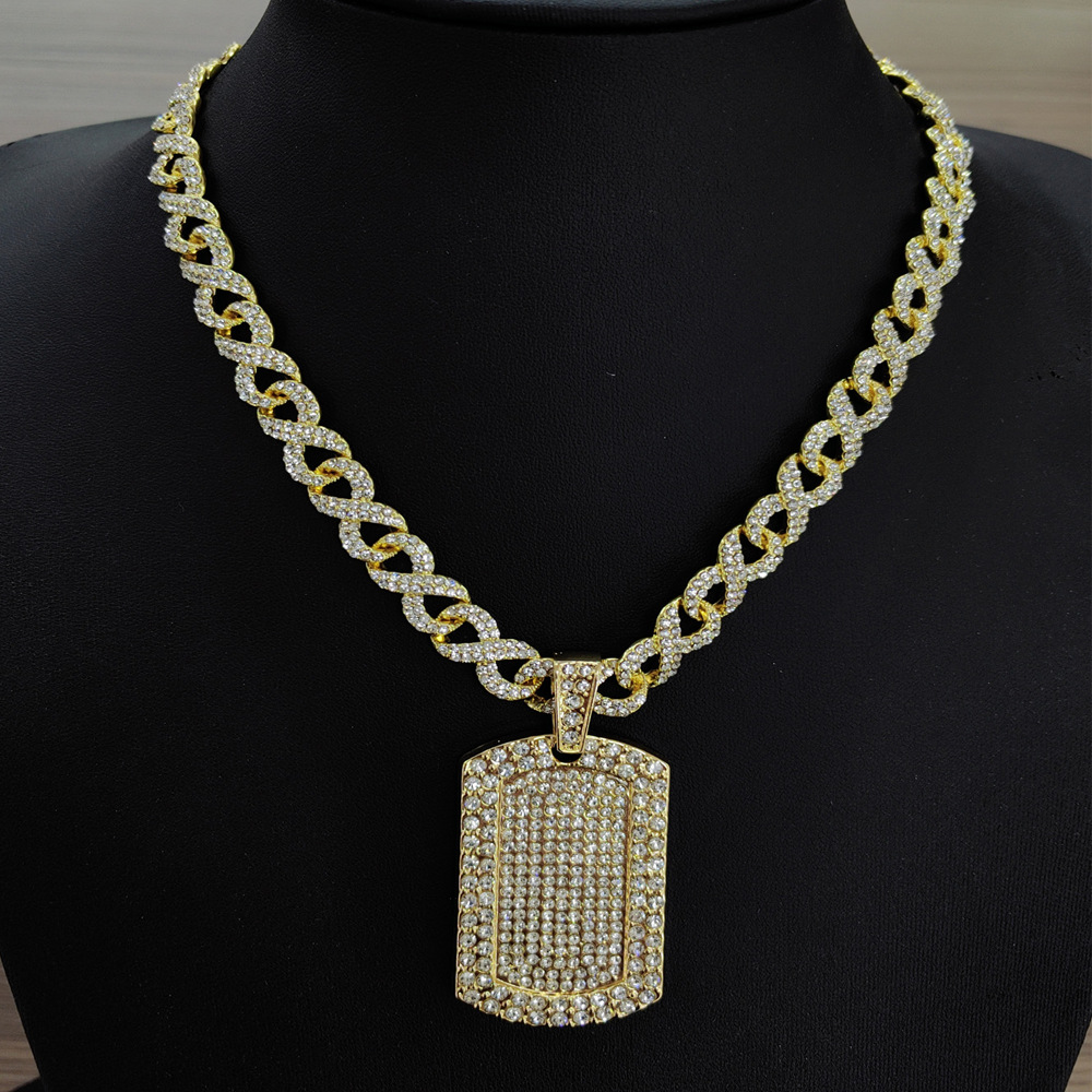 Design domineering military brand with a Cuban necklace alloy for men's personalized hip-hop sweater pendant_voghion.com