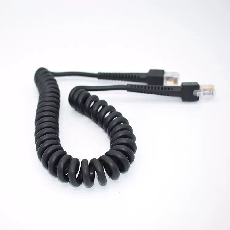 电脑网线路由器宽带弹簧线 RJ45 TO RJ45螺旋弹簧线抗拉双屏蔽