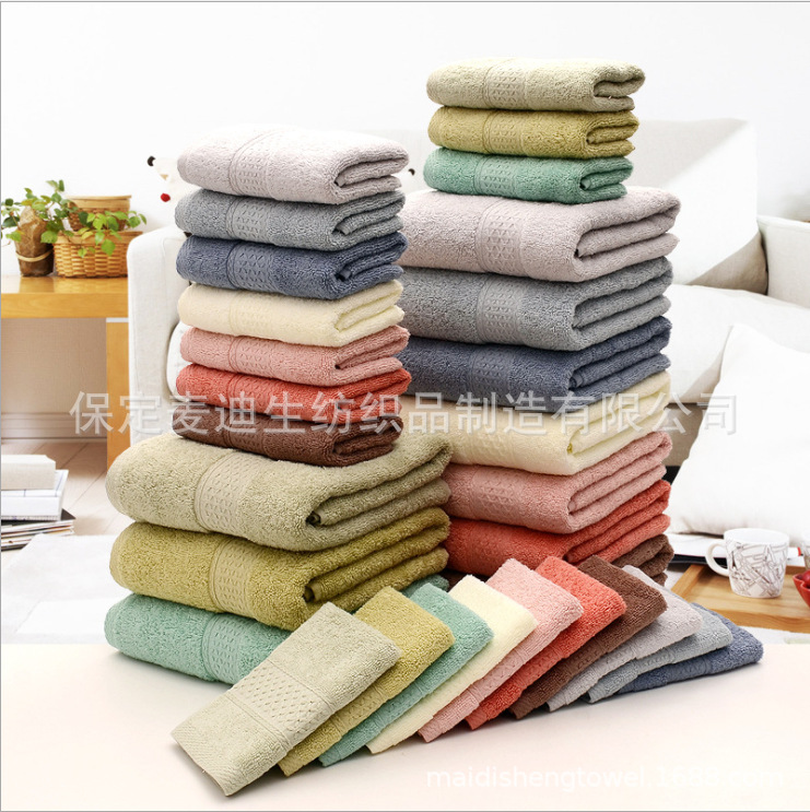 Fábrica al por mayor Toalla de algodón Toalla de baño suave absorbente regalo bordado packable caja de regalo publicidad Toalla de protección laboral