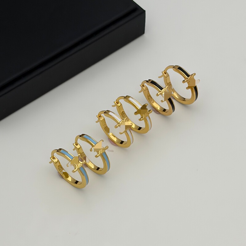 Arc De Triomphe Enamel Drop Curved Hoop Earrings for Women, Light Luxury Earrings, European and American Niche Design Earrings, New Cross-Border Earrings Arc De Triomphe Enamel Drop Curved Hoop Earrings for Women, Light Luxury Earrings, European and American Niche Design Earrings, New Cross-Border Earrings