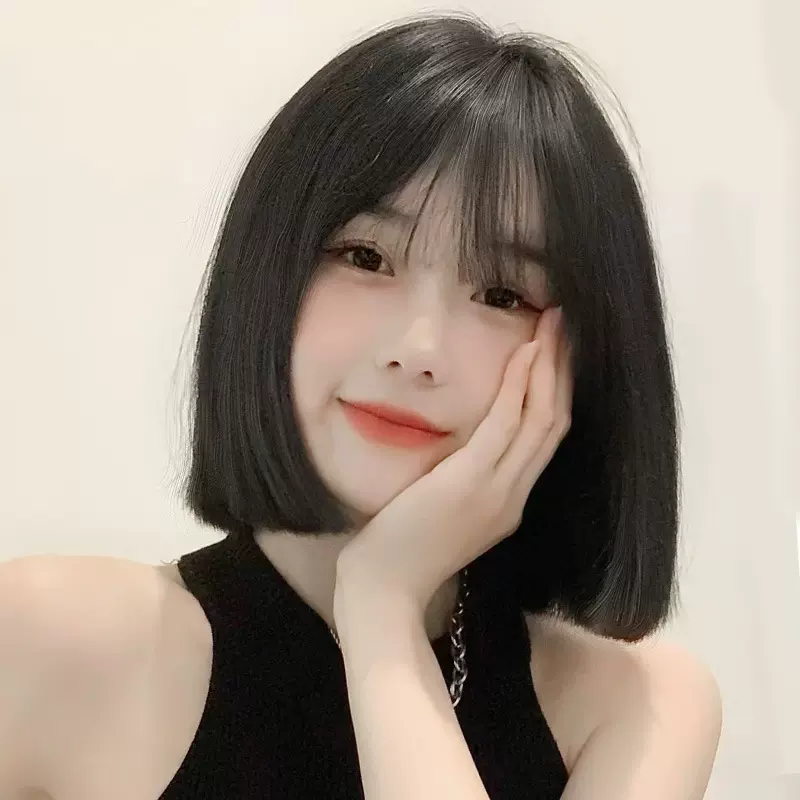 【时光】画蔻假发女短发仿真人发新款青春减龄波波头头长发全头套