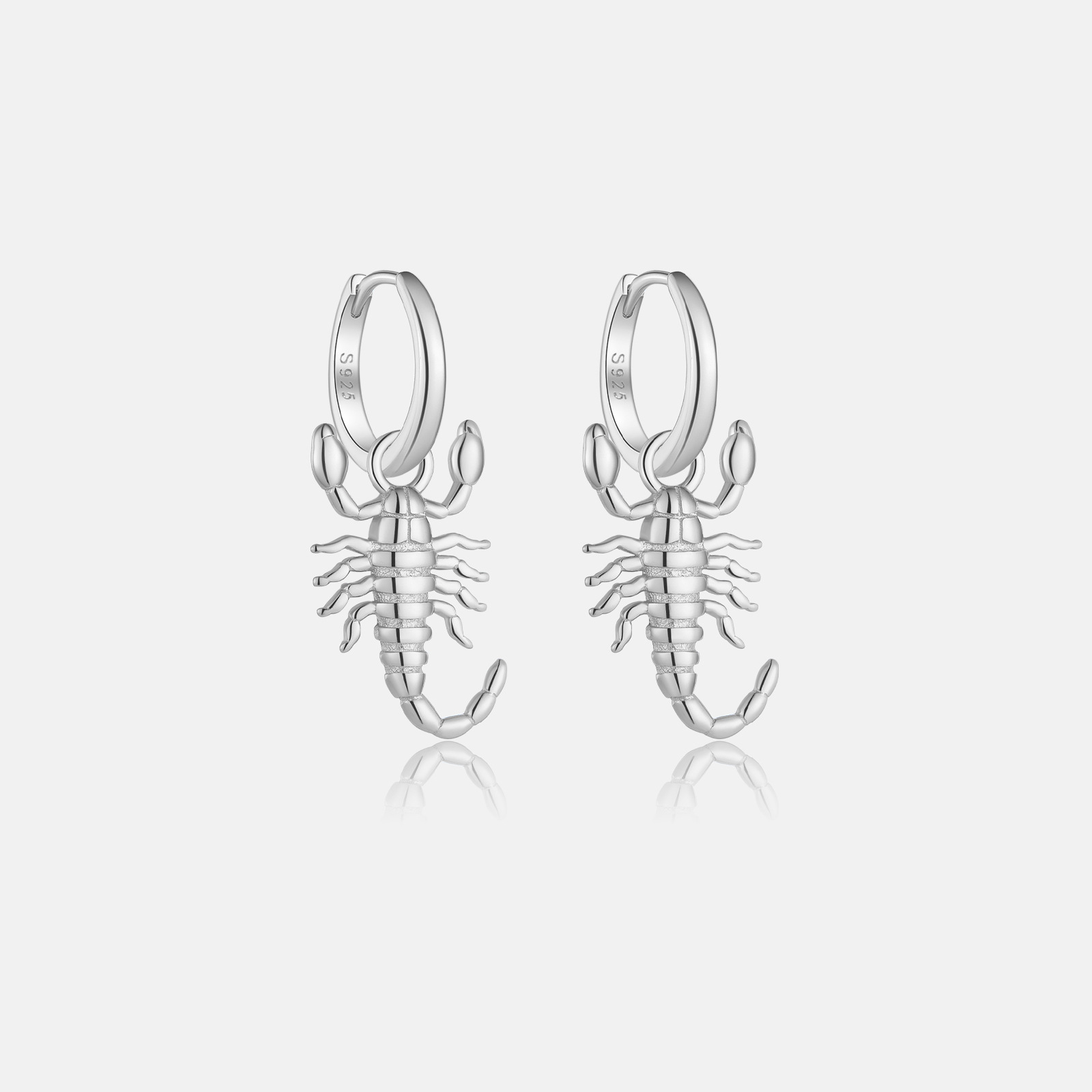 Electroplating Gold Plating Process 925 Sterling Silver Ear Needle Material 1 Pair 18K Gold Plated 925 Sterling Silver Scorpion Drop Earrings