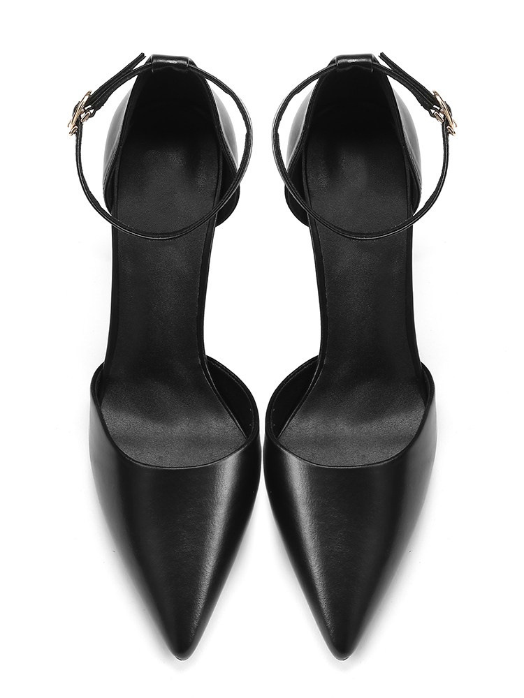 Zapatos de tacones altos puntiagudos, tacones gruesos de mujer, primavera y verano 2026, nuevos tacones medios con hebilla de estilo de hadas zapatos individuales