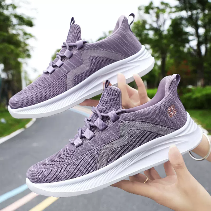 健步鞋春季新款浅口女鞋休闲跑步鞋子舒适妈妈鞋透气中老年运动鞋