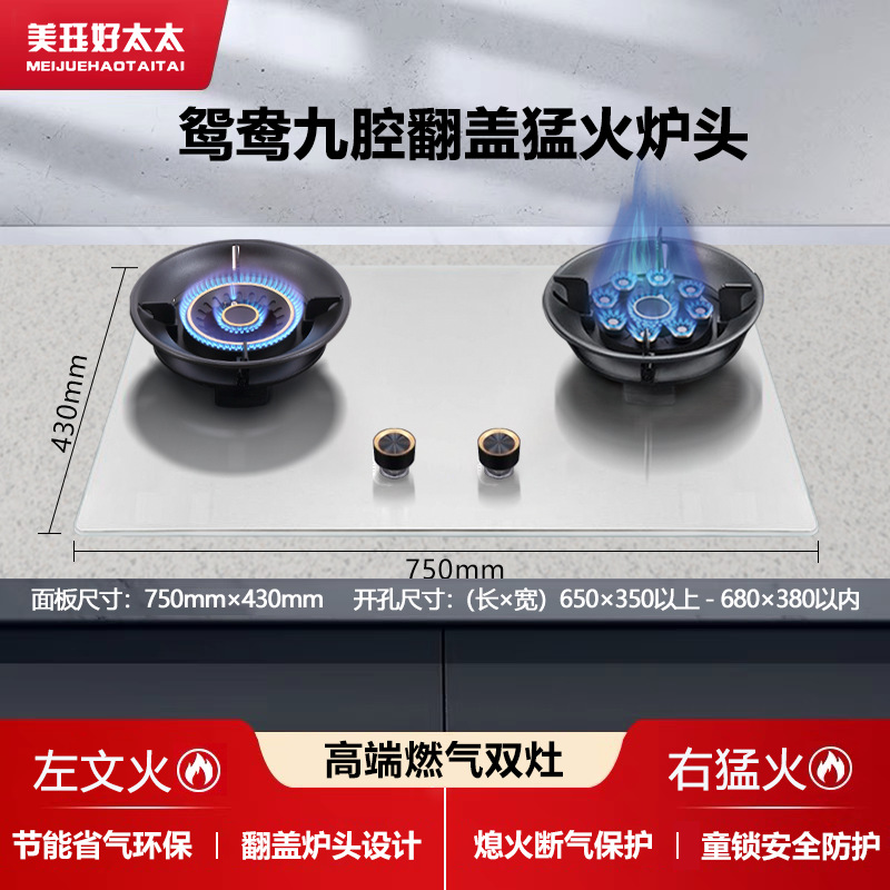 스테인레스 스틸 만다린 오리 에너지 수집 [왼쪽은 약한 불, 오른쪽은 9개의 캐비티]