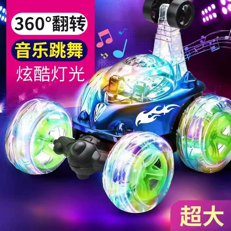 Пульт дистанционного управления трюк опрокидывание звук и свет перезаряжаемый автомобиль свет Музыка Детские игрушки для мальчиков кувыркающий автомобиль с дистанционным управлением
