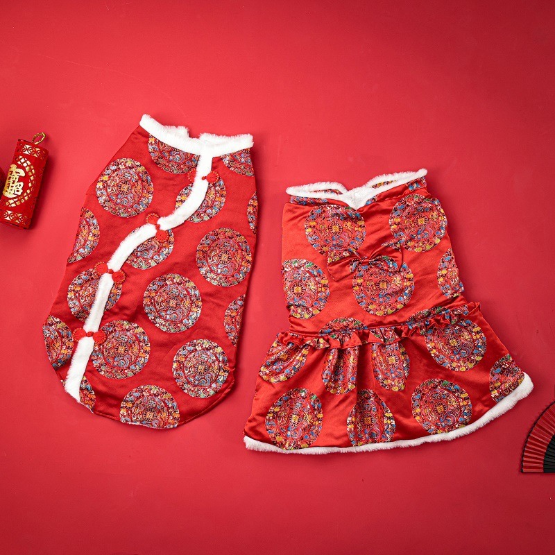 Nuevo traje Tang, ropa de perro grande, ropa de otoño e invierno, gran unidad, perro grande, cálido