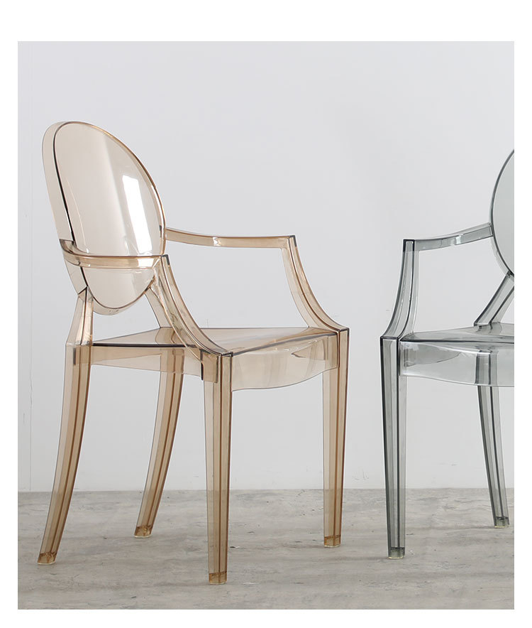 Custom-made Nordic star dining chairs, ghost chairs, devil internet-famous household plastic crystal stools, acrylic transparent makeup chairs pic 6