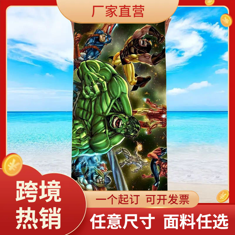 Cross-border Hot-selling Microfiber Beach Towel Bath Towel Quick-drying Absorbent Towel Iron Man Giant Beach Towel