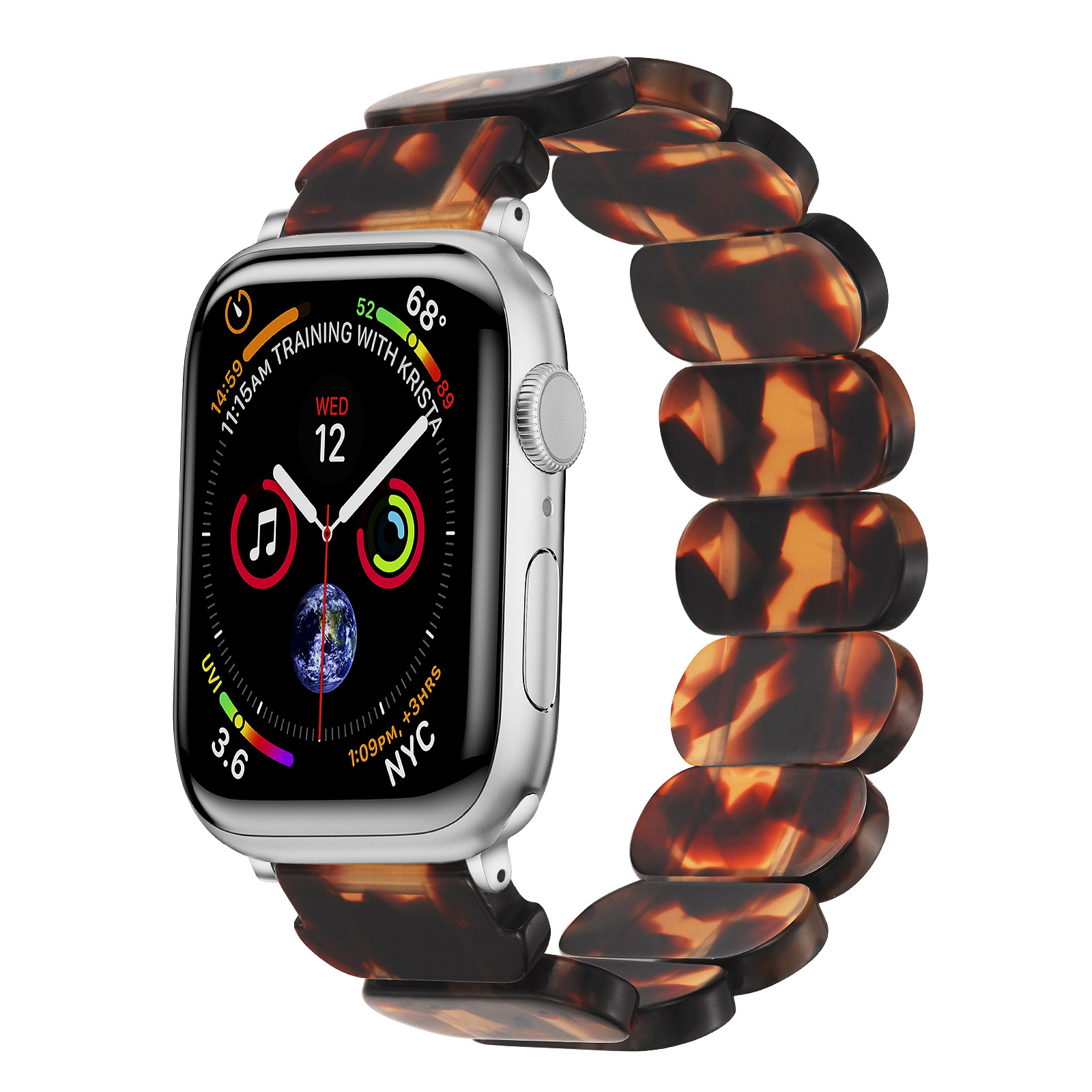 For Apple S8 watch Applewatch 1-s7 generation elastic oval resin iwatch se universal strap