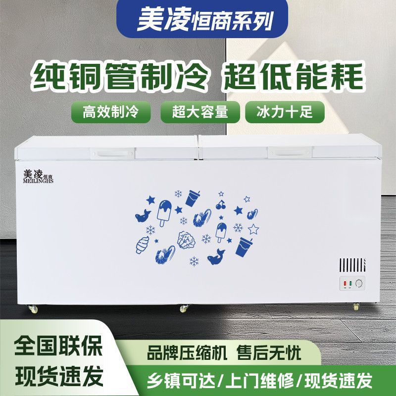 Freezer Commercial Large-Capacity Freezer Refrigerated Single and Double Temperature Freezer Free Shipping Starting from One Piece Factory Direct Sale