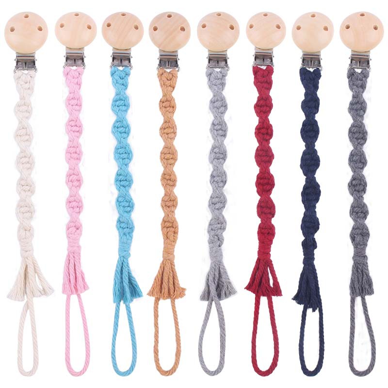 Bebé suministros hemu pezón clip pezón cuerda creativa DIY bebé tejido a mano cuerda de algodón cadena de pezón