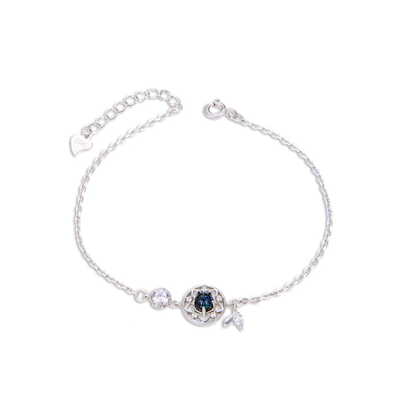 S925 plata esterlina piedra de cristal Dream catcher pulsera mujer luz lujo nicho exquisito chica temperamento coreano simple pulsera