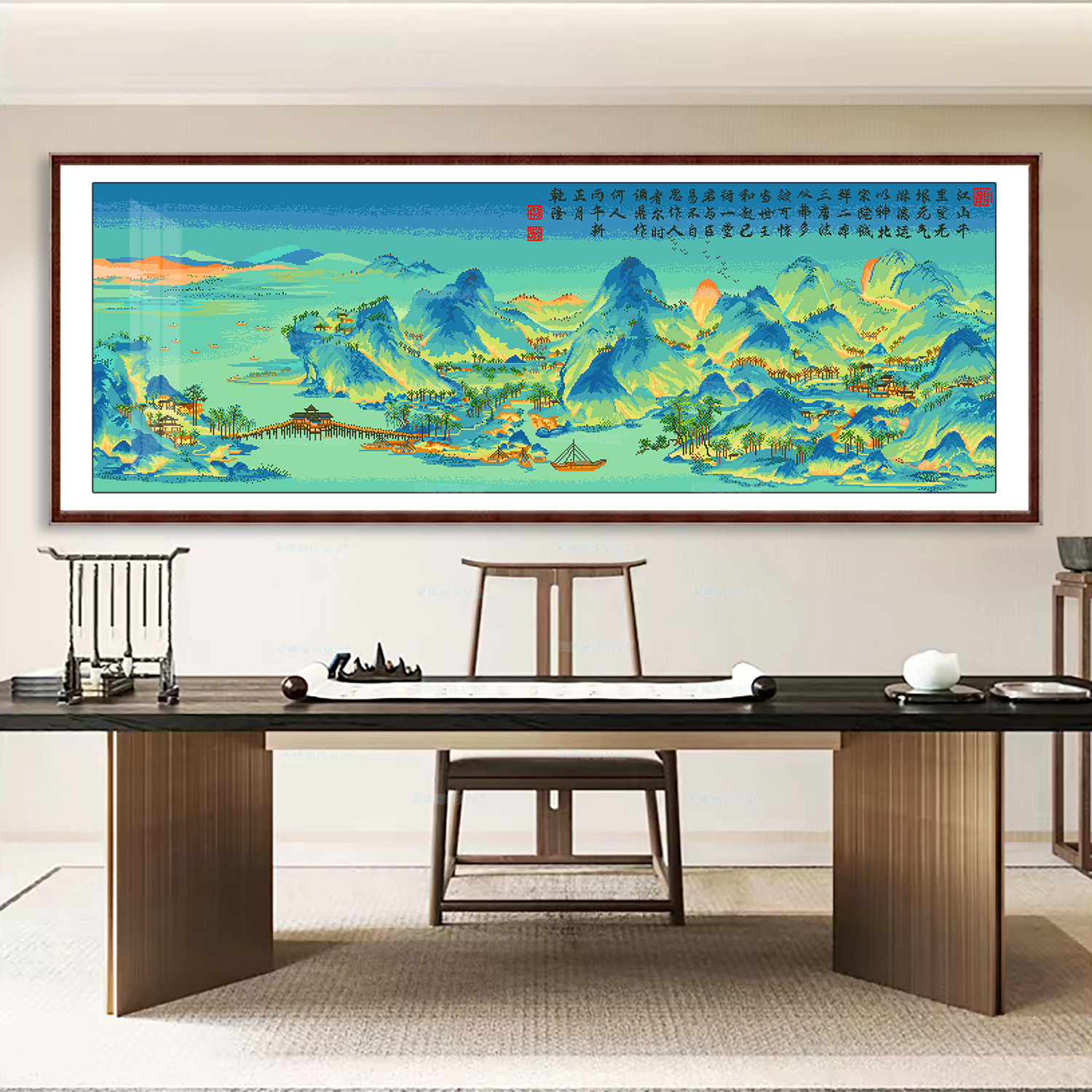 Productos genuinos Mona Lisa Royal punto de cruz Qianli Jiangshan versión mejorada nueva sala estudio paisaje hilo bordado image 1