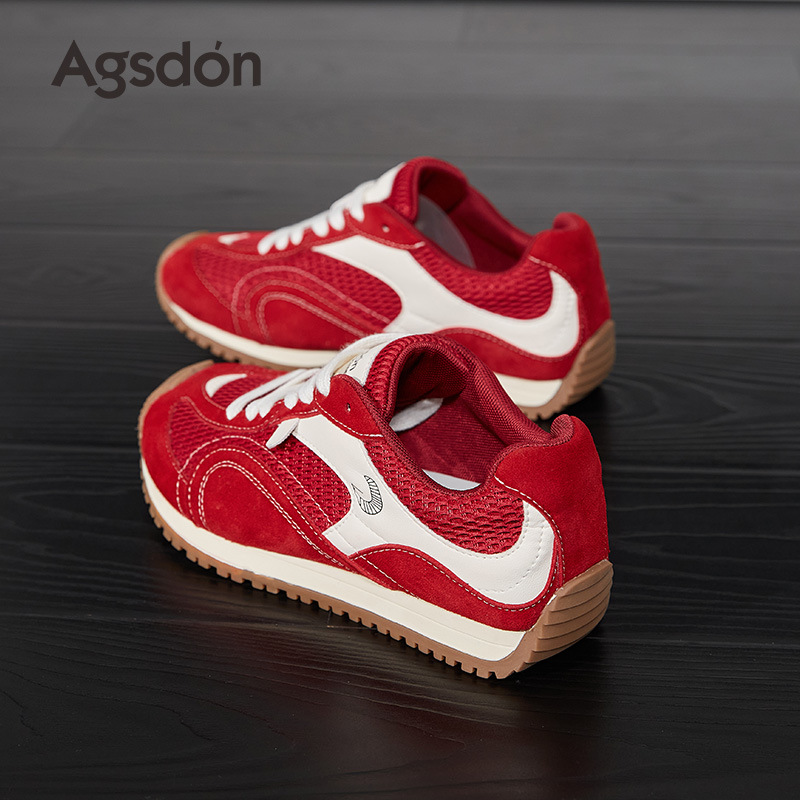 Augu Shi Dengde zapatos de entrenamiento para mujeres 2025 nuevo otoño con suela gruesa versátil nicho Zhonggang zapatos deportivos skate casuales