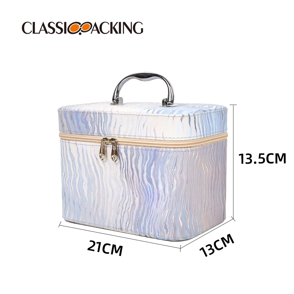 Caja de almacenamiento de espejo de alta calidad de gran capacidad, caja de almacenamiento impermeable de alto valor, caja de maquillaje multifuncional portátil de pvc