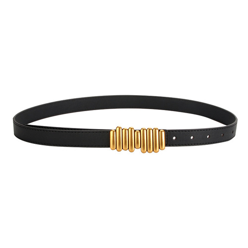 Women's Leather Belt with Premium, Chic Caterpillar-Style Decoration  
Niche Retro Design Belt Featuring an Alloy Buckle  
Perfect for Jeans and Trendy Outfits