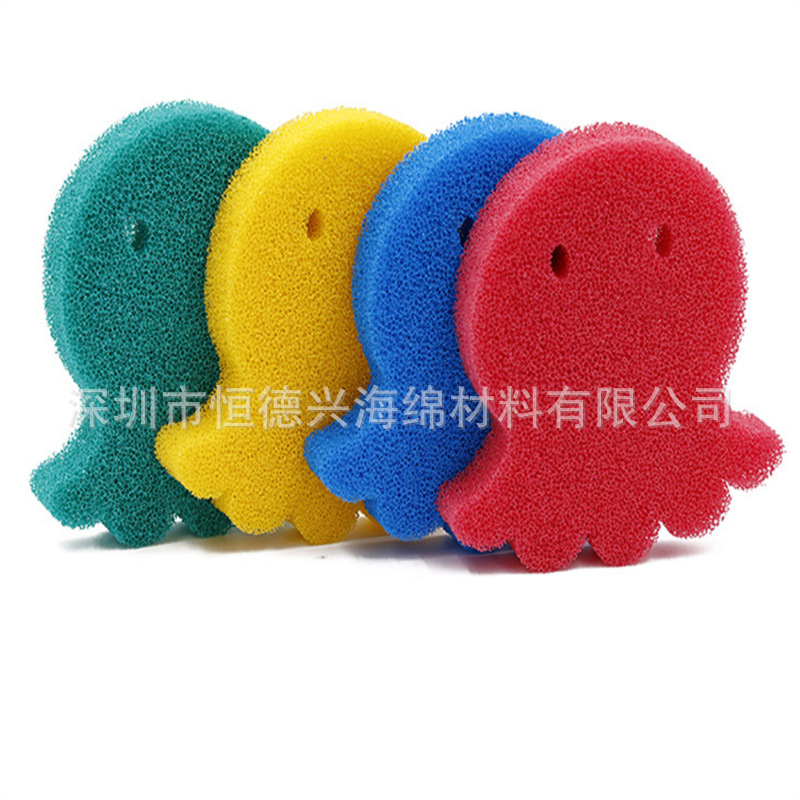 彩色硅胶海绵厨房清洁硅胶洗碗海绵擦开孔网状吸水吸油硅胶棉厂家