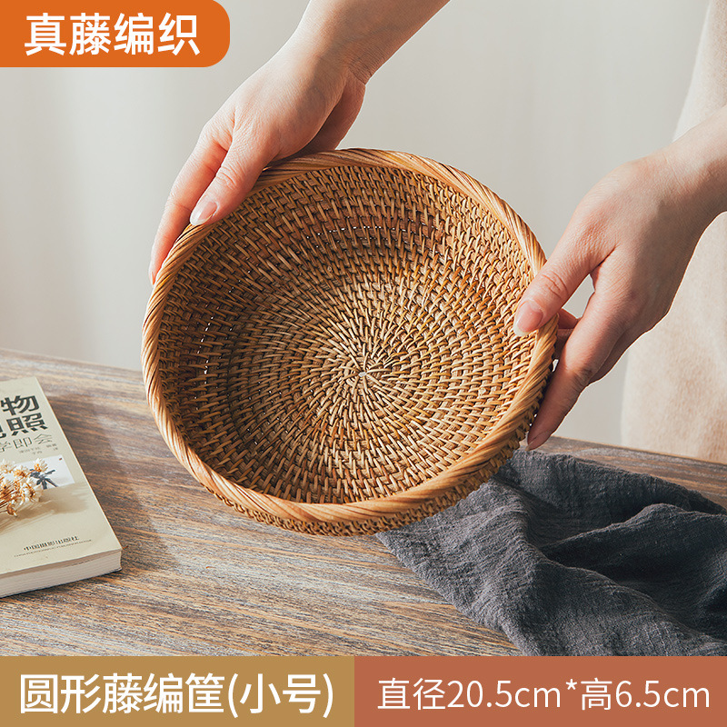 Cesta de almacenamiento de ratán, cesta de frutas, cesta para bollos al vapor, cesta de bambú para pan y refrigerios, cesta de picnic