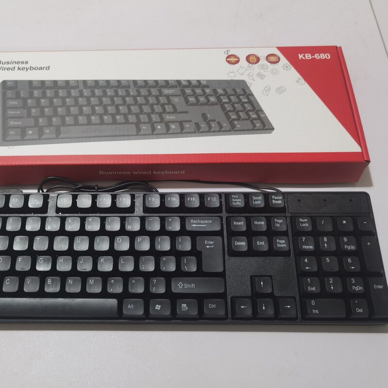 Cross-Border 680/83 Keyboard Wired USB Office High Key Flat Key Laptop Keyboard Arabic/French