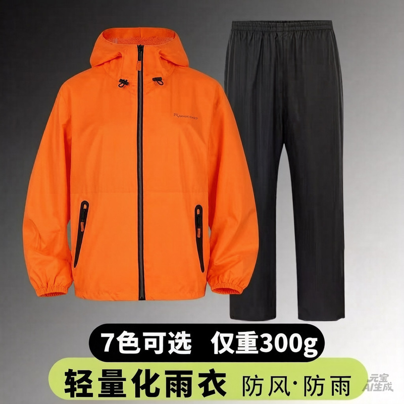 Factory Wholesale Ultra-Thin Raincoat and Rain Pants Set, Lightweight Long Full-Body Rain Protection for Heavy Rain, Suitable for Delivery Riders, Separate Pieces for Men and Women Factory Wholesale Ultra-Thin Raincoat and Rain Pants Set, Lightweight Long Full-Body Rain Protection for Heavy Rain, Suitable for Delivery Riders, Separate Pieces for Men and Women