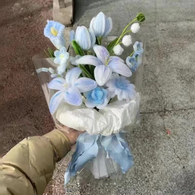 扭扭棒花束玫瑰花手工编织diy材料包送闺蜜女友百合花情人节礼物|undefined