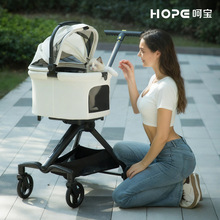 日韩热销宠物推车一键收车减震宠物外出小推车宠物车狗推车小型犬