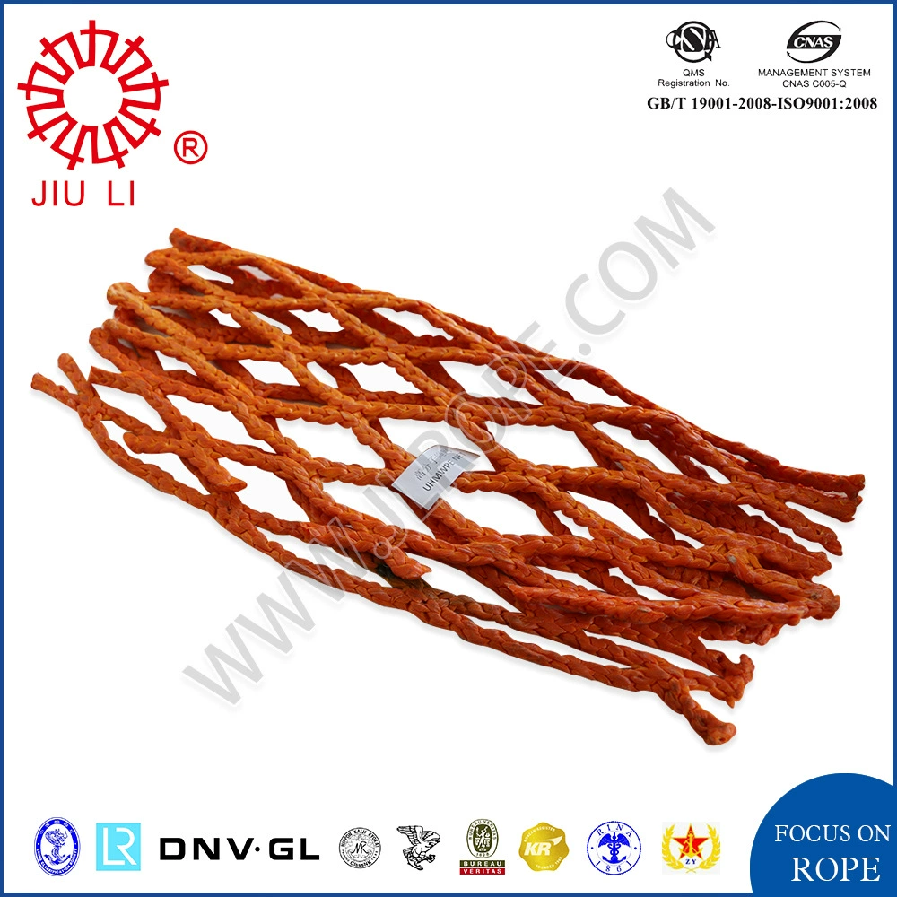 Полимерная полиэтиленовая веревочная сетка UHMWPE черная/оранжевая/желтая