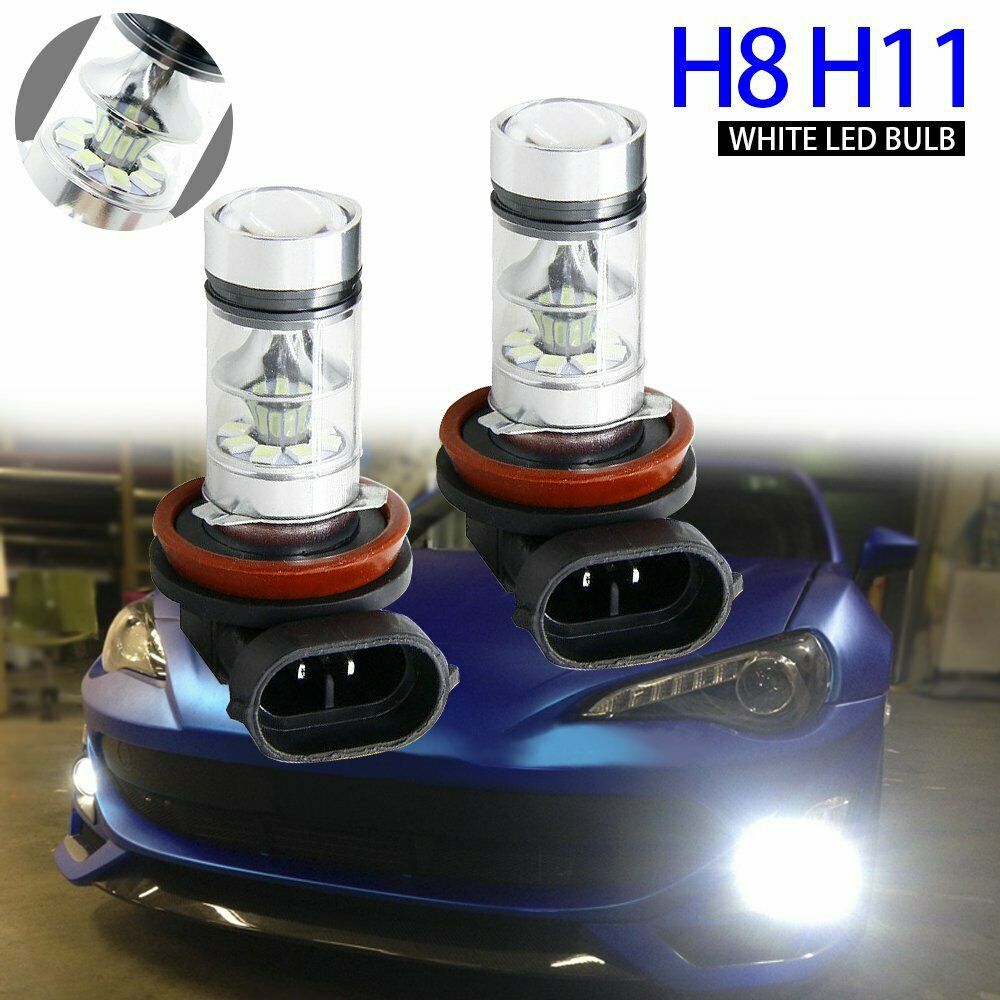 Lámpara de niebla LED de automóvil 100W H8 / H9 / H11 6000K Lámpara de niebla de automóvil de día image 3