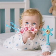 婴儿防吃手咬咬乐宝宝益智早教手摇铃玩具安抚牙胶可水煮磨牙棒