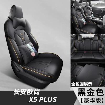 seat cover, Modelə uyğun (Original) oturacaq örtükləri - changan-auchan-x5plus-deluxe-edition-black-and-gold-back-all-inclusive-special-car