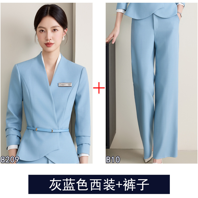 Gray blue suit + belt + pants