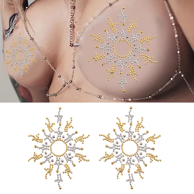 Venta caliente pegatinas de pecho sexy bikini pegatinas de pecho equipo de carnaval transfronterizo decoraciones navideñas damas Chest patch