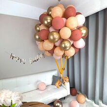 生日装饰场景布置 ins小熊热气球男女孩宝宝周岁百日宴商场摆件纸