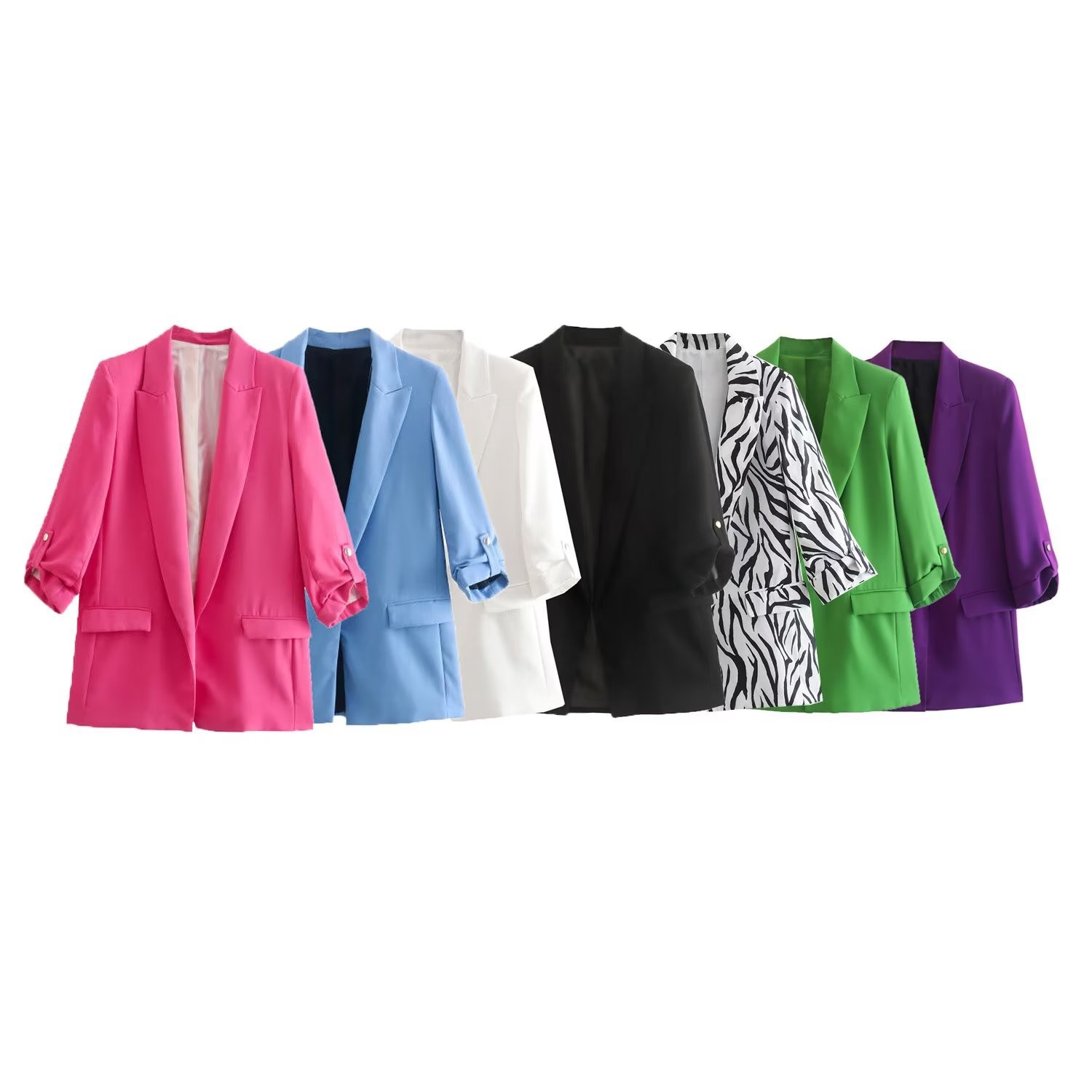 Femmes Blazer Manche Longue Blazers Entreprise Zèbre Couleur Unie display picture 2