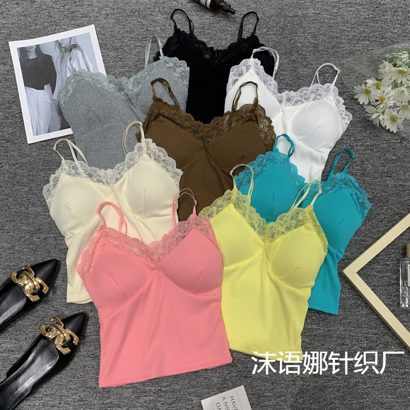 Sexy design short fitted elegant lace top with cups sleevless