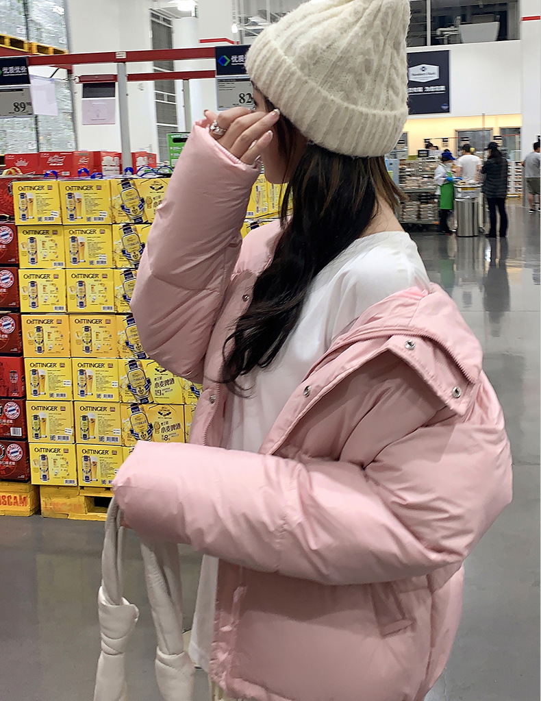 Katoenen jack dames korte 2023 winter nieuwe stijl kleine staande kraag donsjack verdikte katoenen damesjack_voghion.com