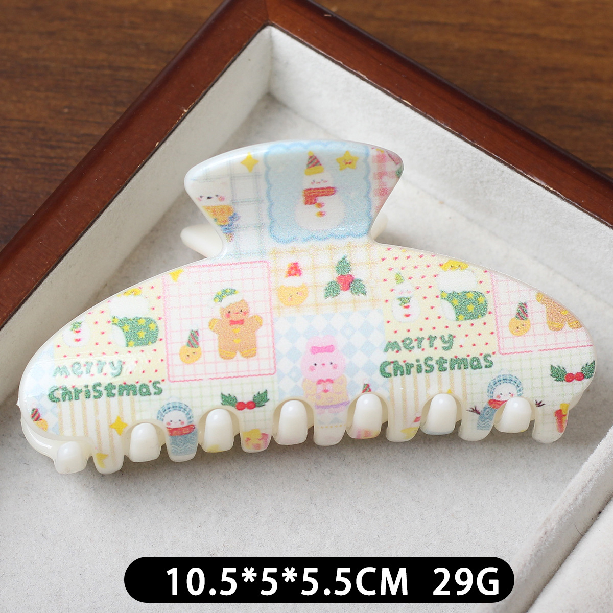 Dulce clip de plástico de Navidad grande 10.5cm clip de cabello para mujeres de alta calidad decoración de tarjeta de cabello detrás del cerebro clip de pescado