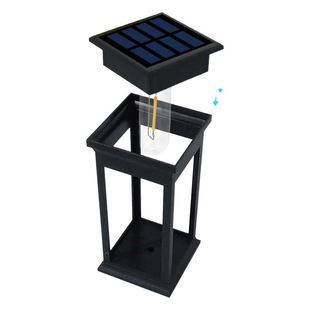 Solar garden light cross border led square tungsten lamp outdoor waterproof ground plug landscape light garden light lawn light