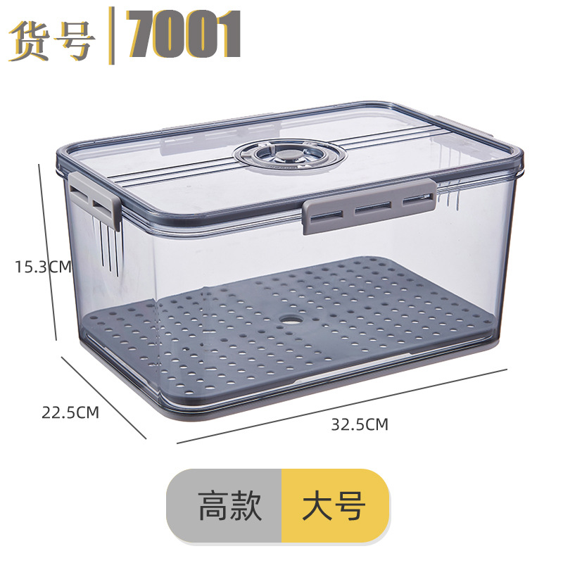 Refrigerador caja de almacenamiento de plástico PET transparente espesado congelado drenaje crisper para refrigerador