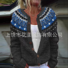 2025新款跨境亚马逊独立站卫衣欧码3D印花女士开衫毛衣