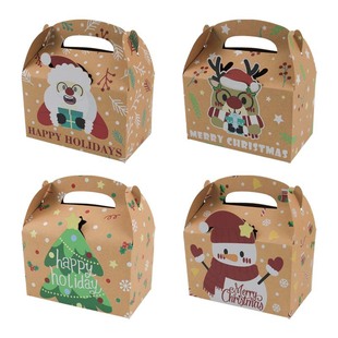 Christmas holiday gift packaging new candy box portable box square biscuit box cake box hand-carrying packaging