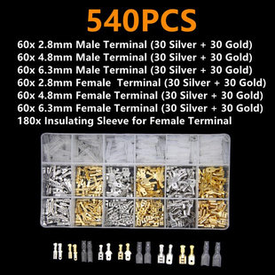 540pcs Gongmu Nude terminal 2.8/4.8/6.3 Spring inserted sheet protective end child mother -in -law